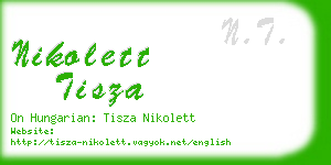 nikolett tisza business card